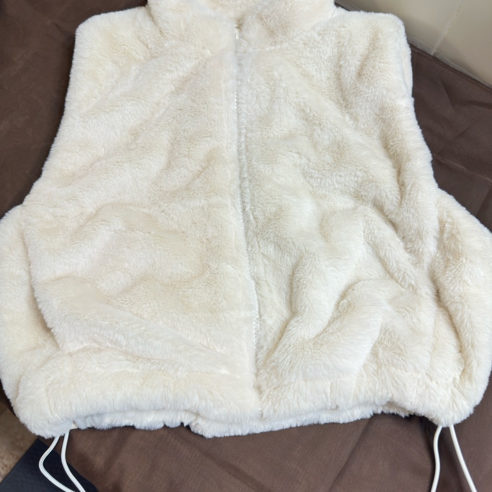 Love Tree Ivory Faux Fur Jacket